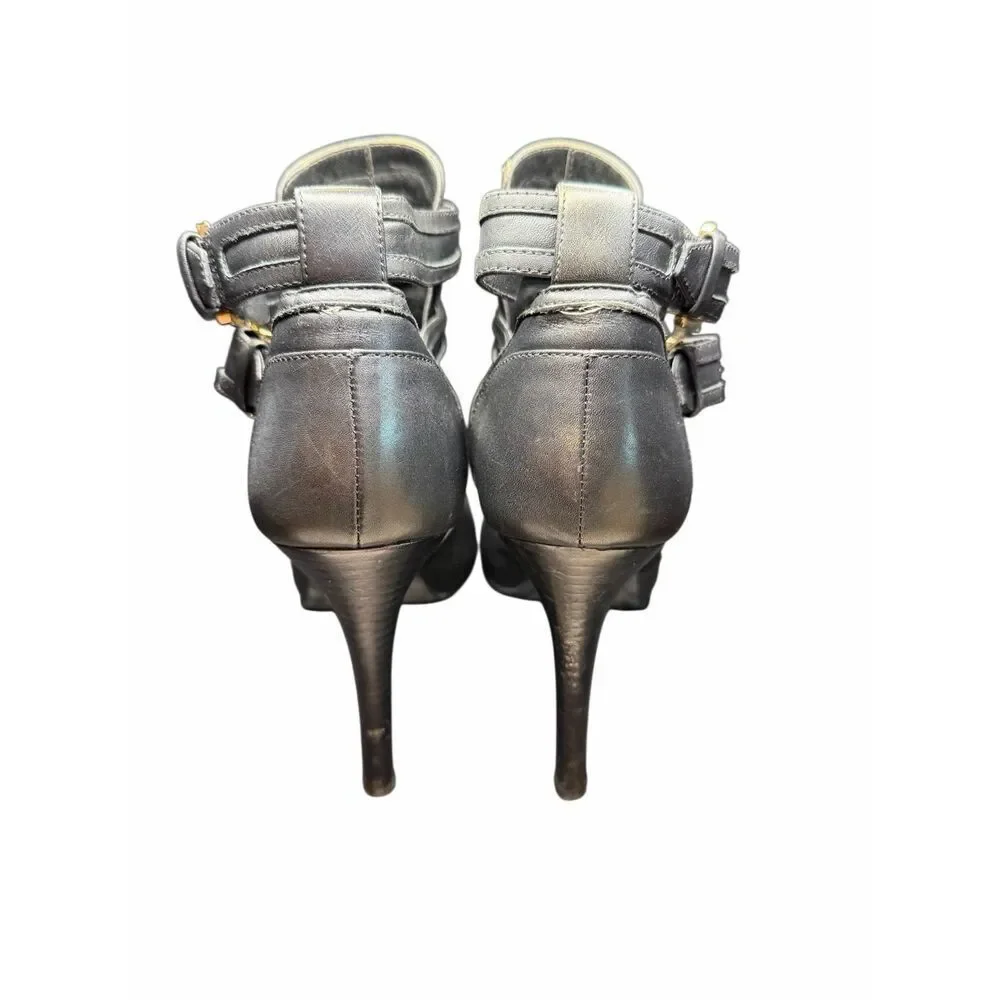 Michael Kors Black Leather Healed Booties- size 8.5